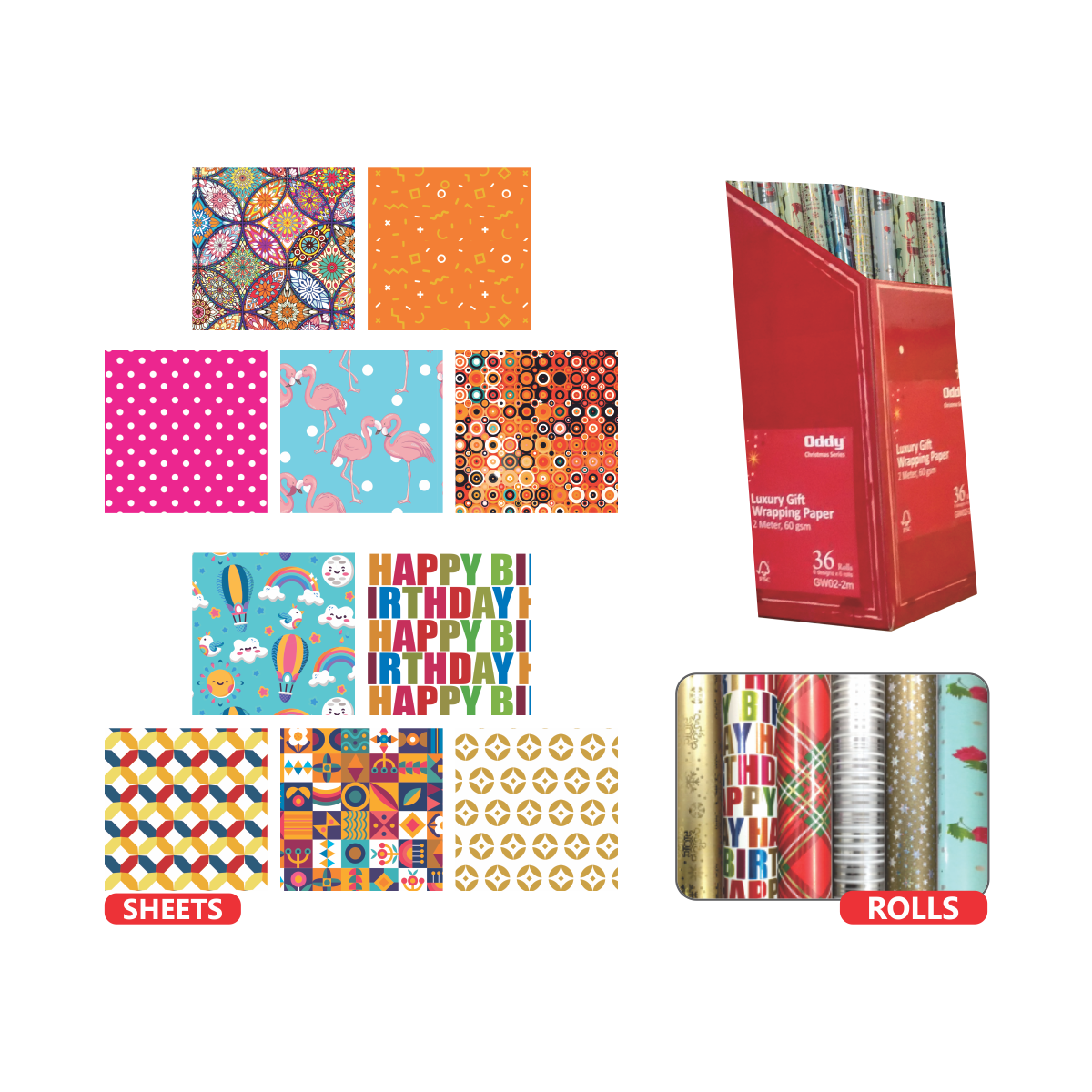 GIFT WRAPPING PAPER SHEETS – Oddy India